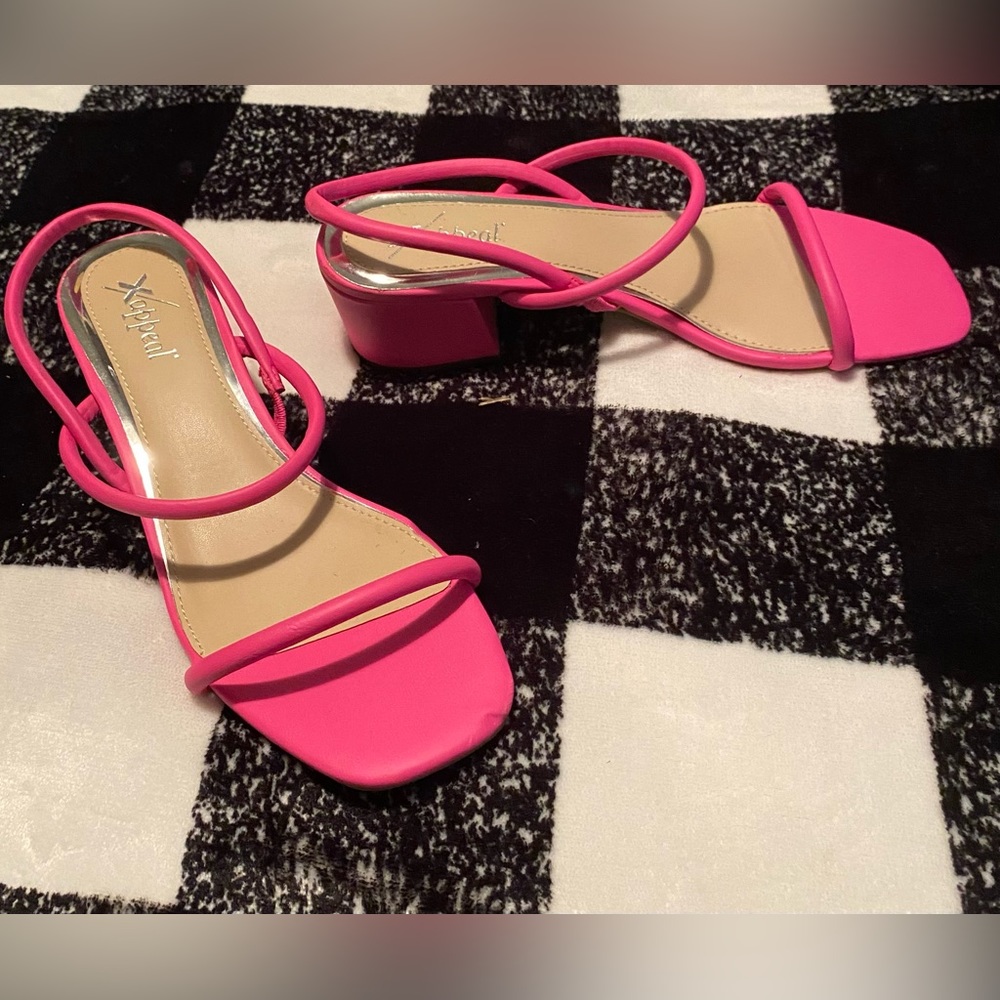 Pink wedged sandals
